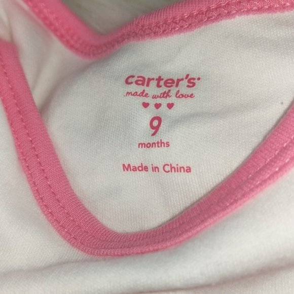 CARTER'S 9 Month White Bodysuit I Heart Love Santa Christmas NEW - Picture 4 of 5